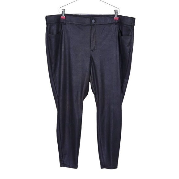 Lane Bryant Coated Ankle Pants High Rise Black Slightly Textured New Size 24 - Picture 12 of 12